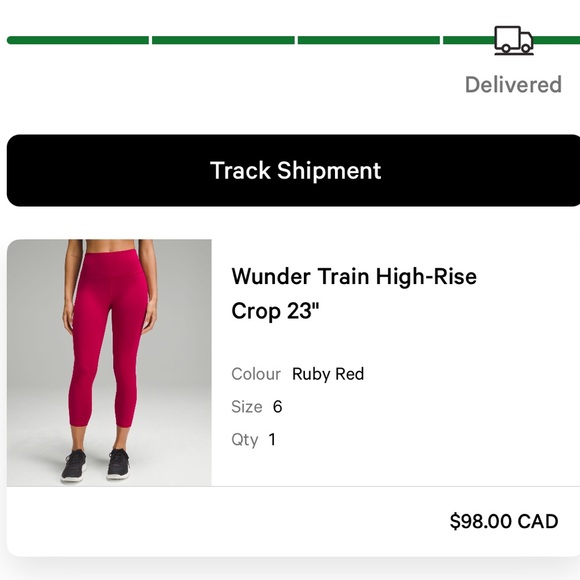 Lululemon wunder train ruby red 23” size 6 - Picture 8 of 8